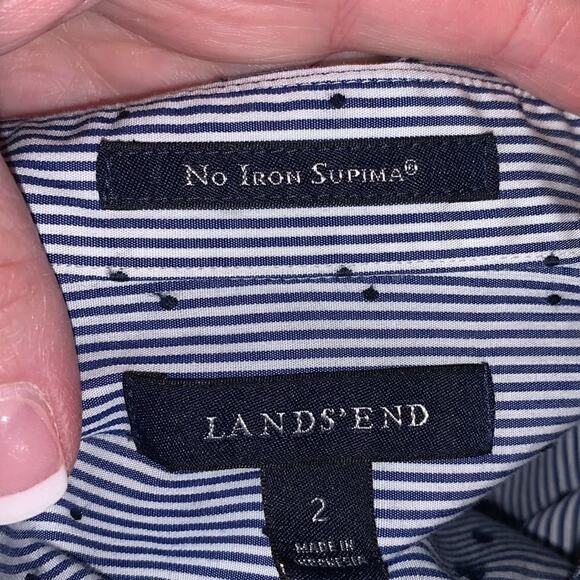 LANDS’ END cotton supima no iron button down 2 - Picture 3 of 6